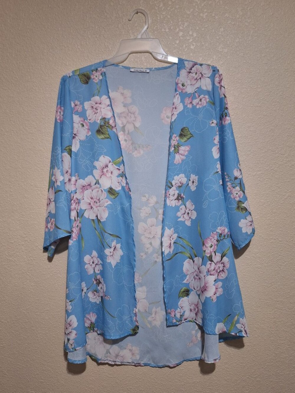 Women's Floral Print Chiffon Layering Kimono Size XL